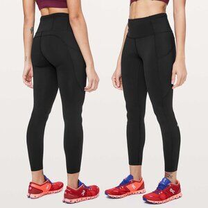 Lululemon Fast & Free 7/8 Tight II *Non-Reflective Nulux 25" Size 4 Black $128